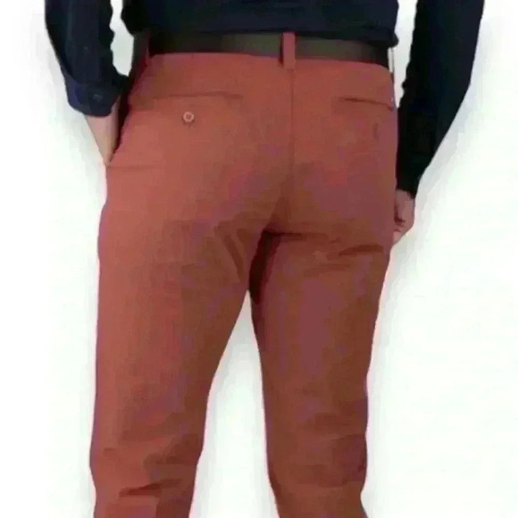 Tailor Vintage Men's Slim Fit Stretch Chino Pant Size 36 X 30 Canyon Red NWT - Picture 2 of 2